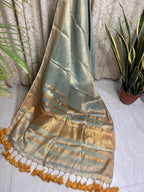 Durga - Tissue Reshom Chatai Weave Pure Modal Saree