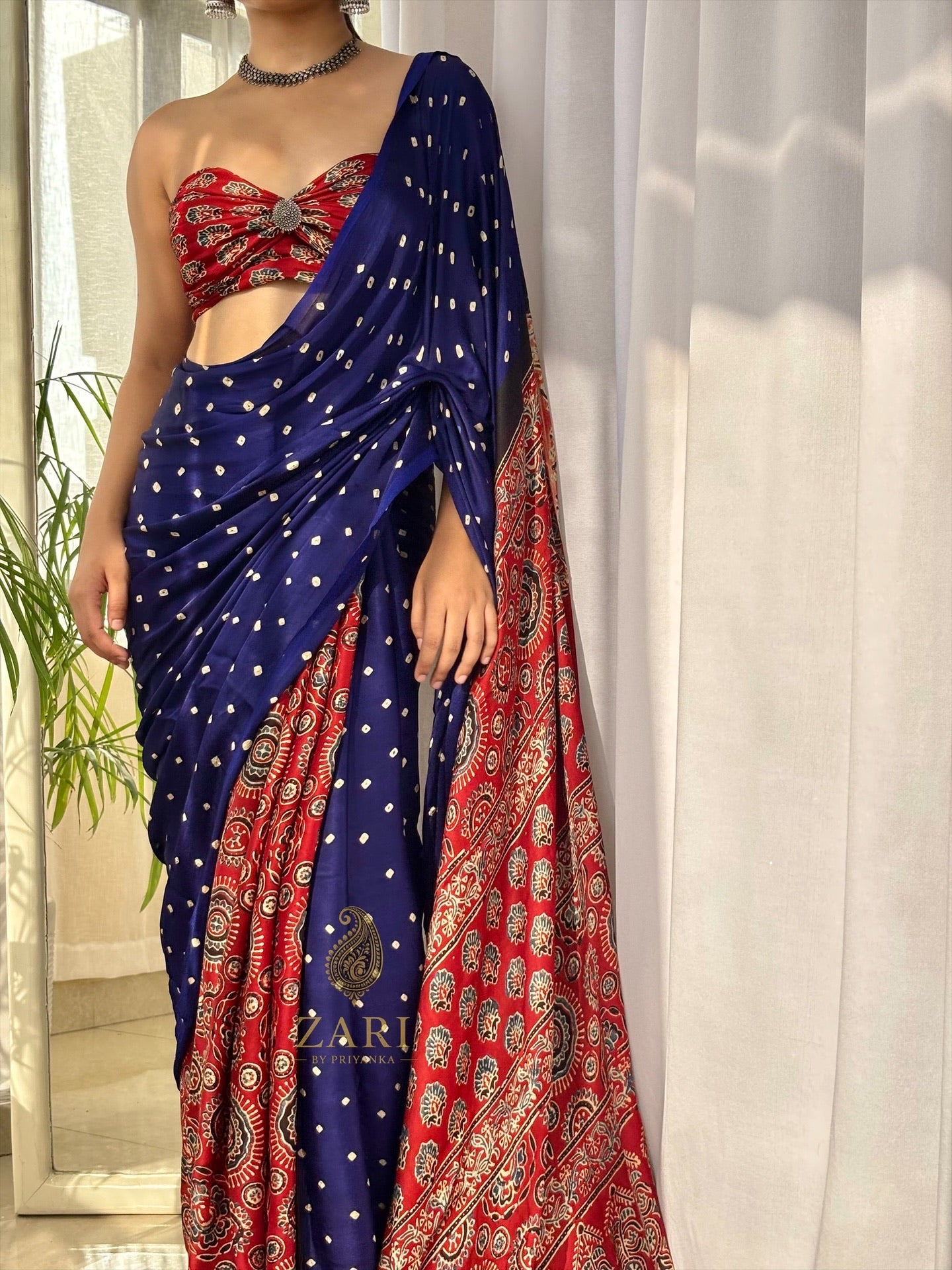 Tanisha - Pure Modal Ajrakh saree
