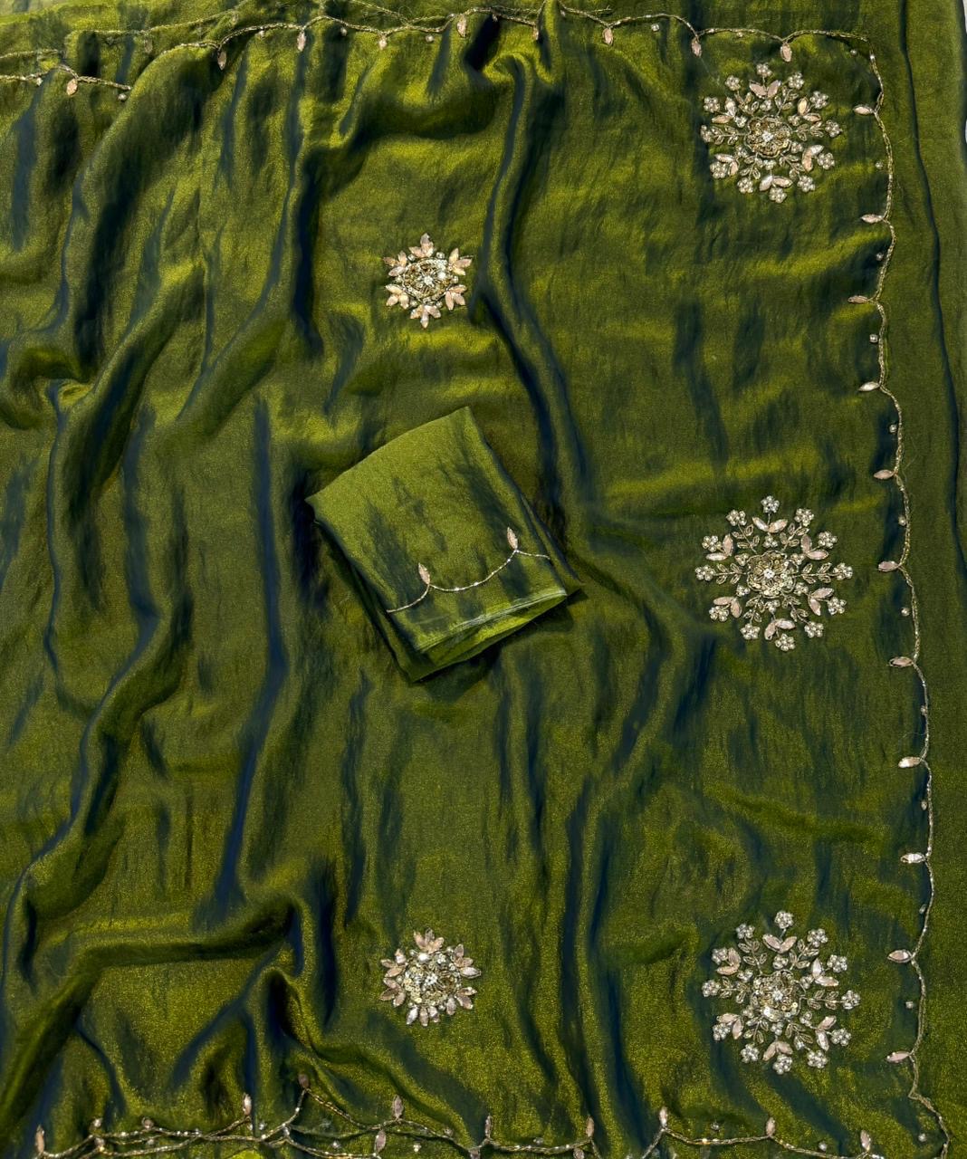 Dilsha - Tissue Crepe with handwork