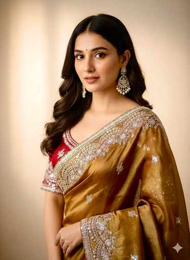 Bharti - Designer Tissue Silk Saree