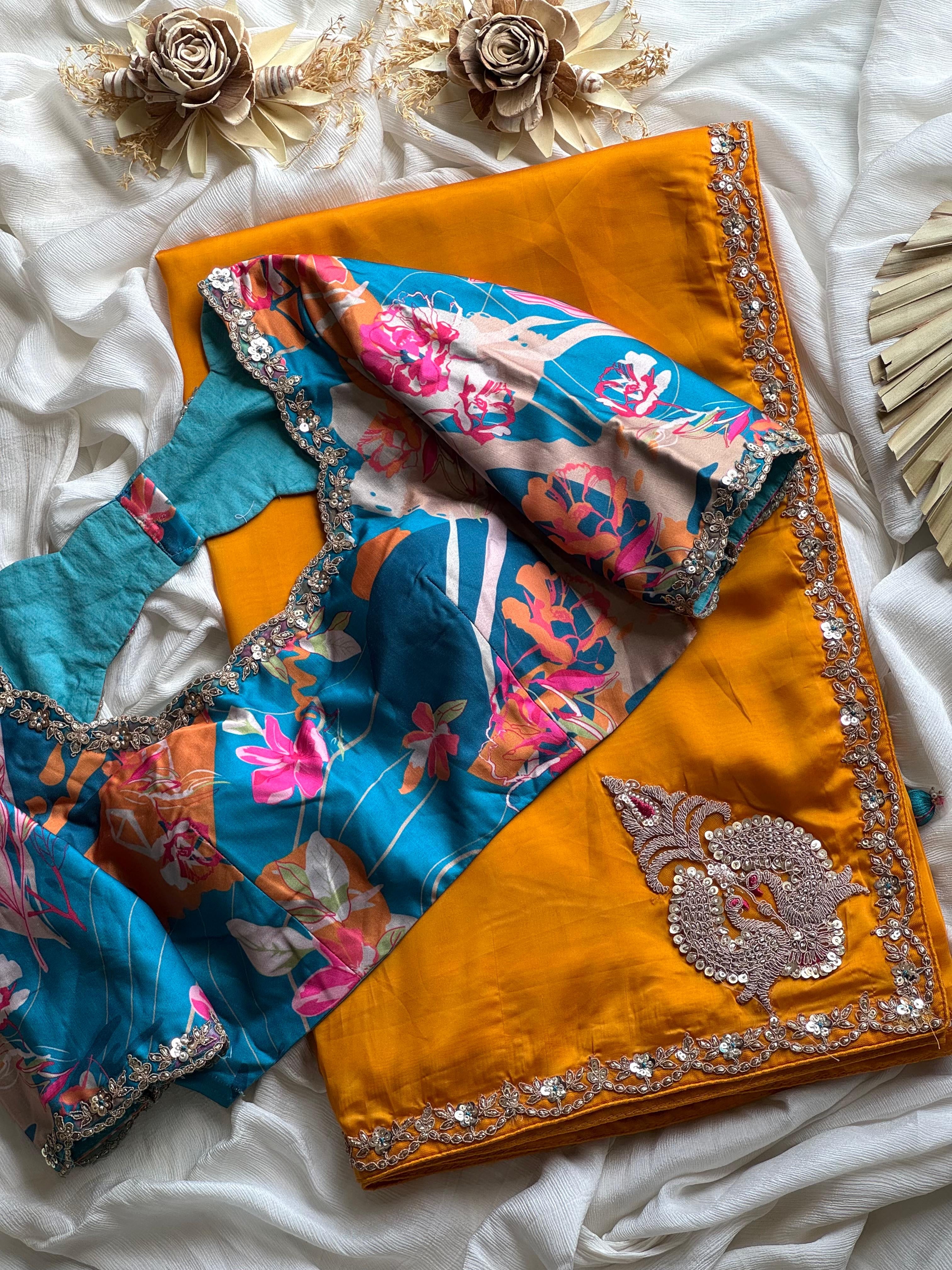 Teju - Designer Tabby Silk Saree