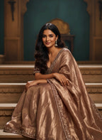 Swara - Designer Copper Silk Saree