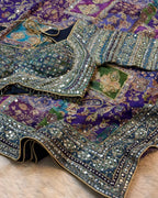 Shagun - Designer Chinon Handwork Saree