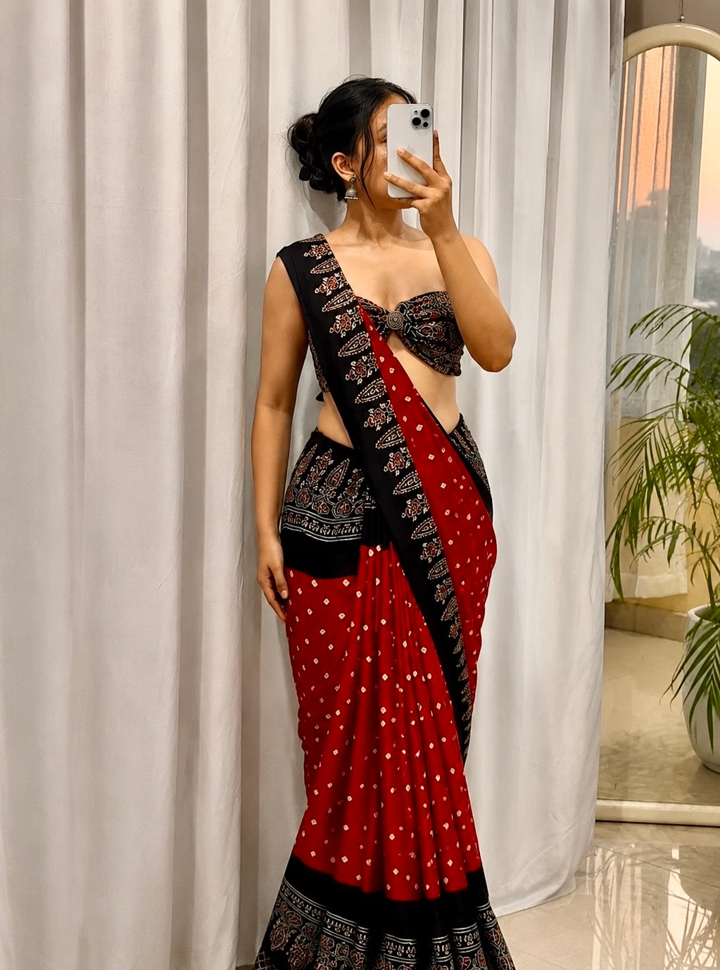 Tiyara - Pure Modal Ajrakh saree