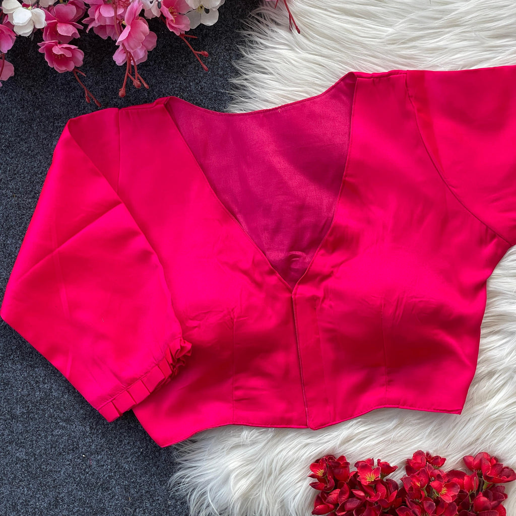 Malai - Satin Silk Padded Blouse 