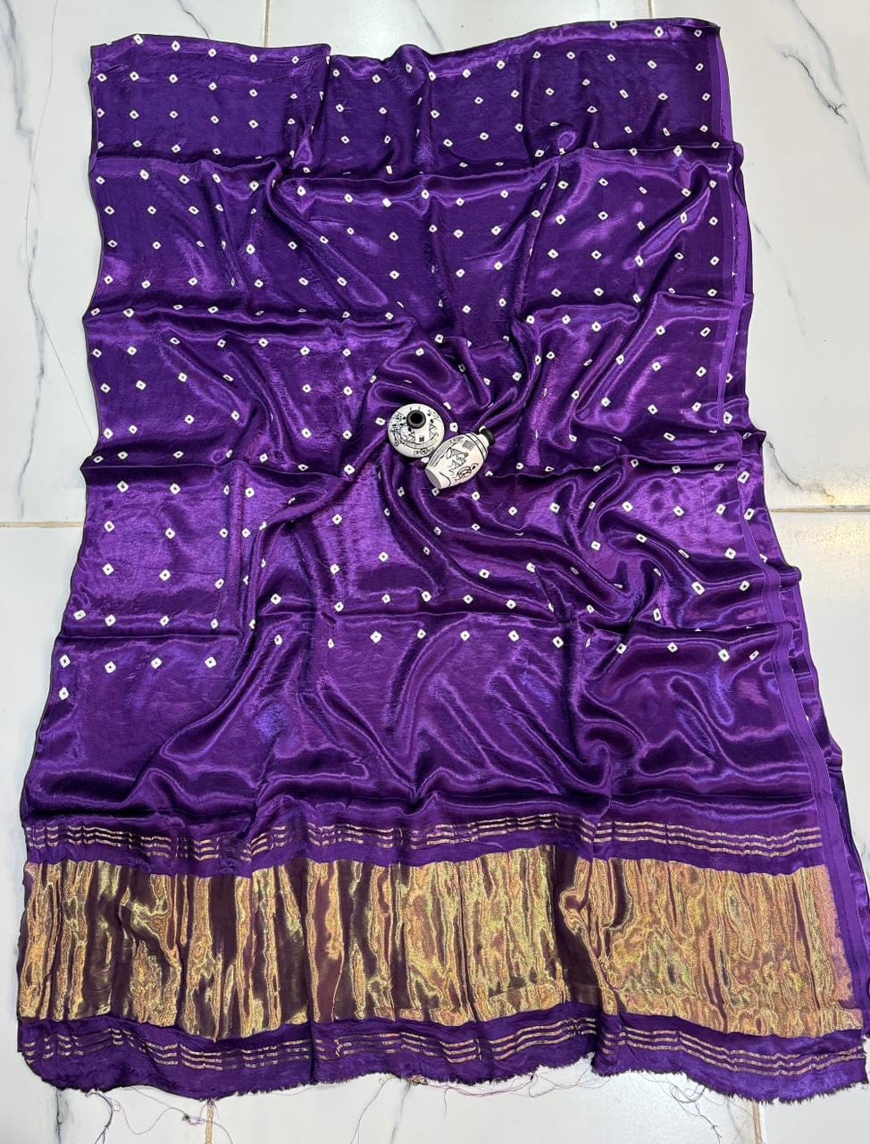 Misha - Pure Gajji Silk Bandej Saree