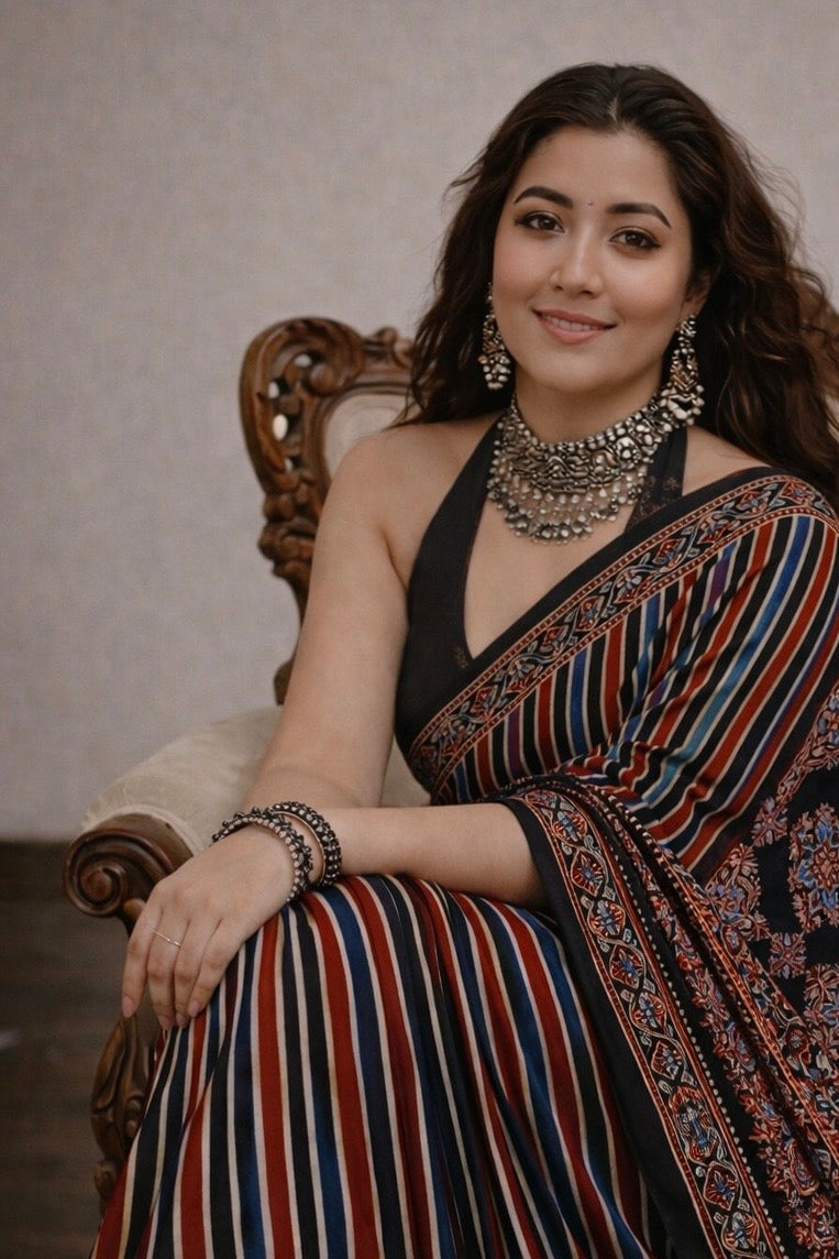 Bhumi - Pure Modal Ajrakh saree