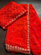 Arti 4 - Purple Pure Georgette Saree  with Handwork.