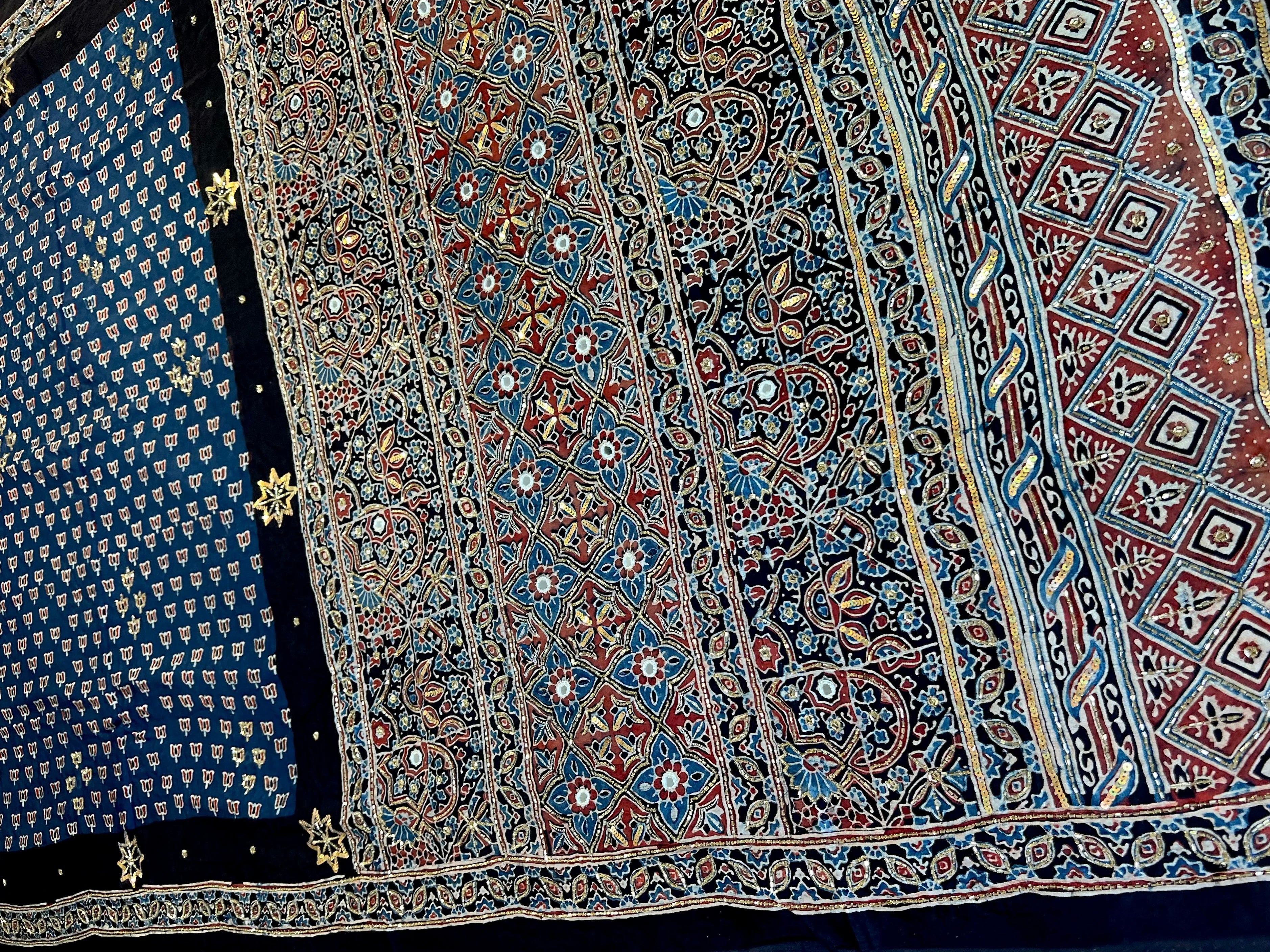 Jasmin | Handcrafted Ajrakh Couture Saree