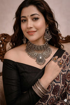 Misha - Pure Modal Ajrakh Mirror work saree