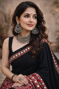Tasha -Pure Modal silk Mirror work Saree