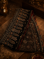 Kalki | Handcrafted Ajrakh Bandhej Couture Saree [Dispatch from September 15th]