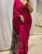 Jannat | Designer Handcrafted Ajrakh Saree - Zari by Priyanka