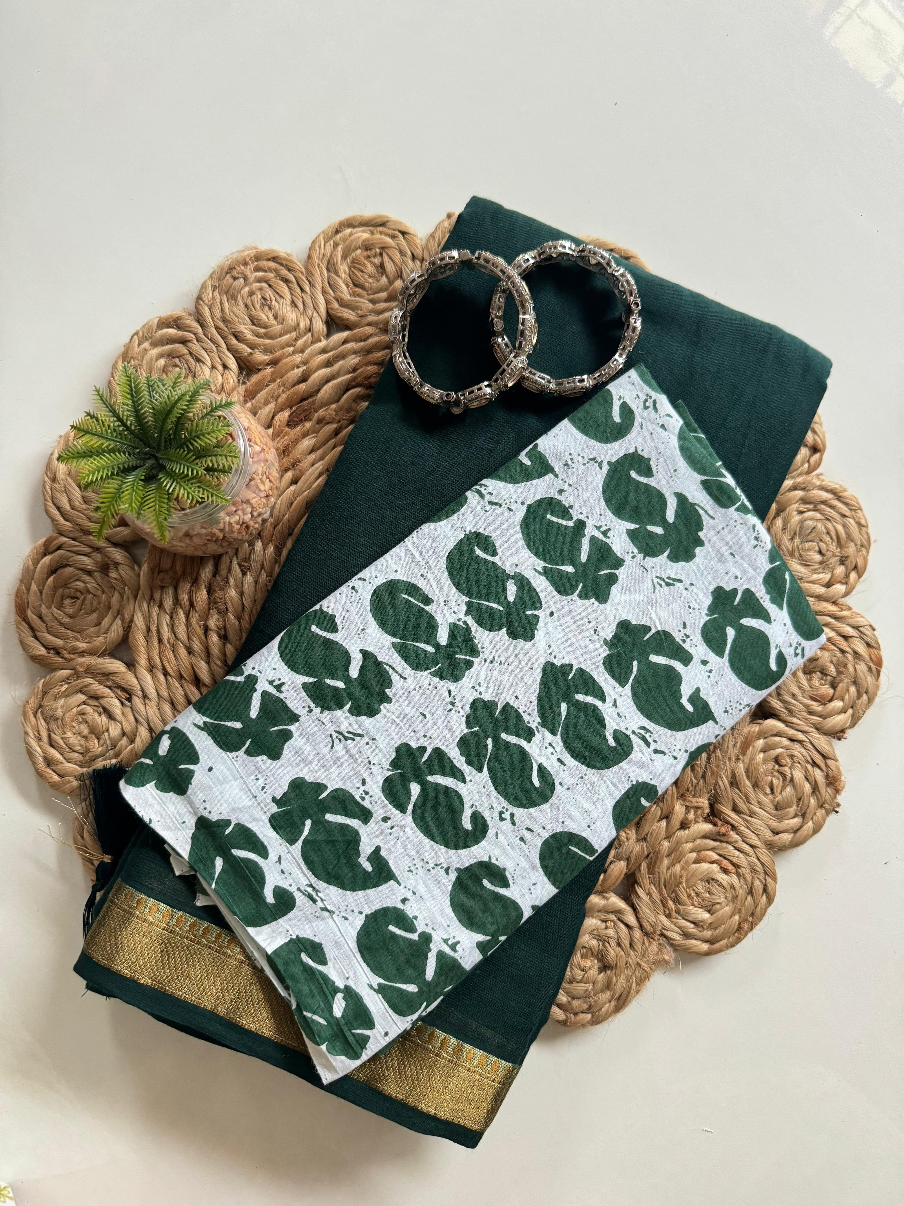 Navami Mul Cotton Saree – Resham Weaving Border with Tassels