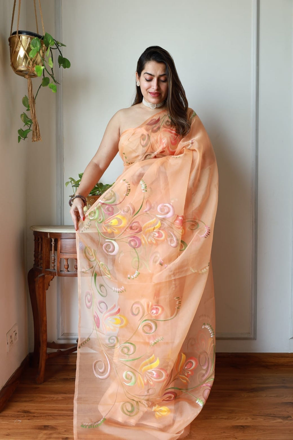 Noorin - Handpainted Organza sarees