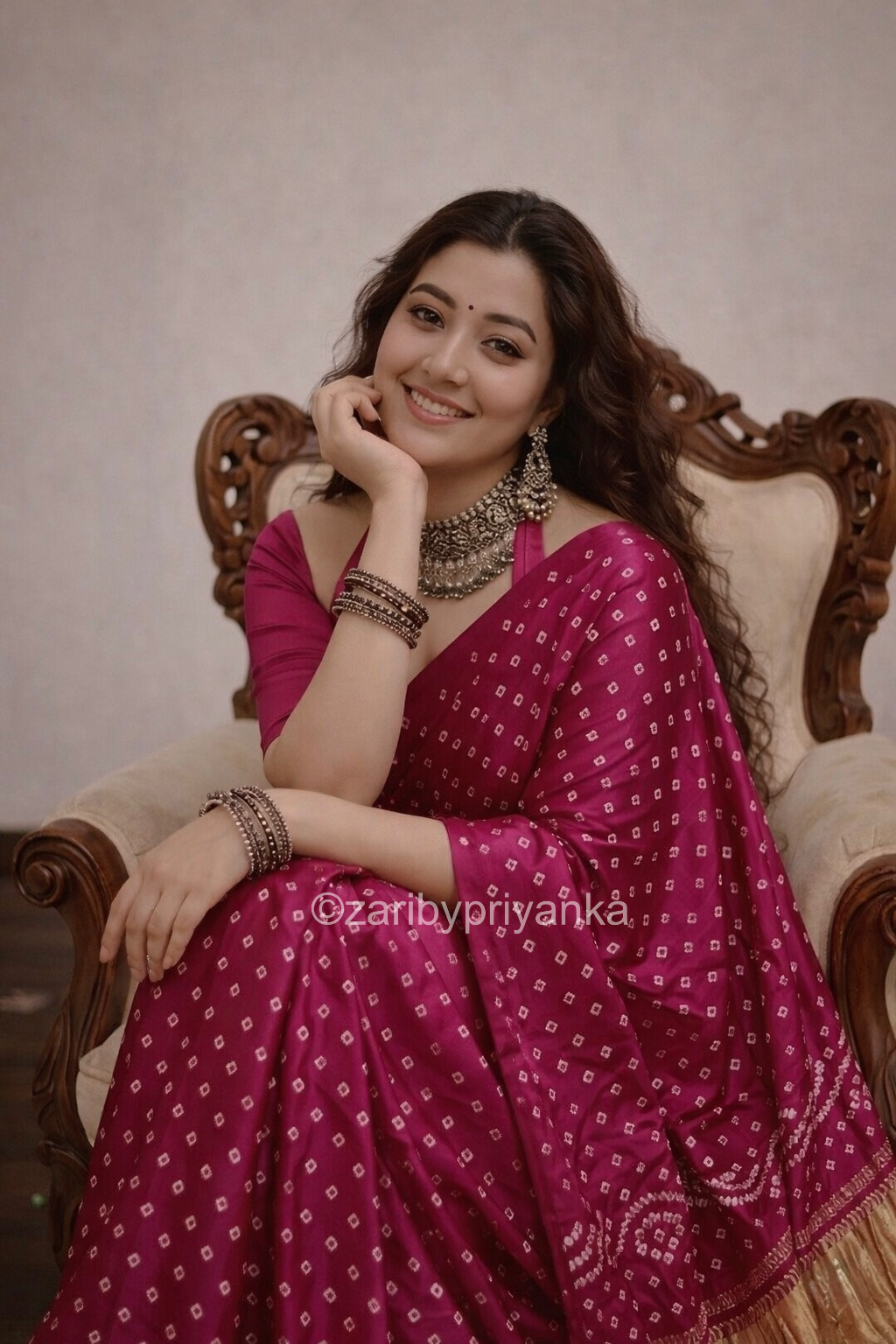 Maisha - Pure Modal Silk Bandej Saree