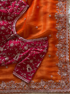 Sheena - Designer Tissue Handwork Saree