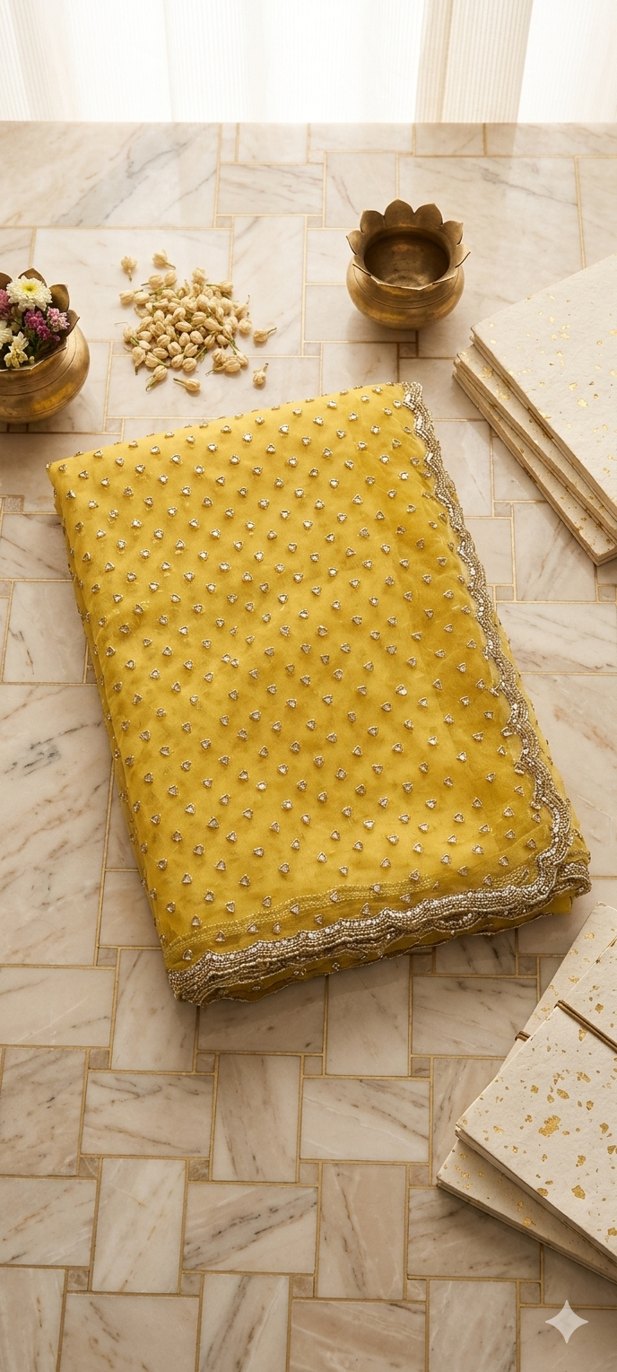 Miraaya - Designer Tissue Organza Saree with handwork