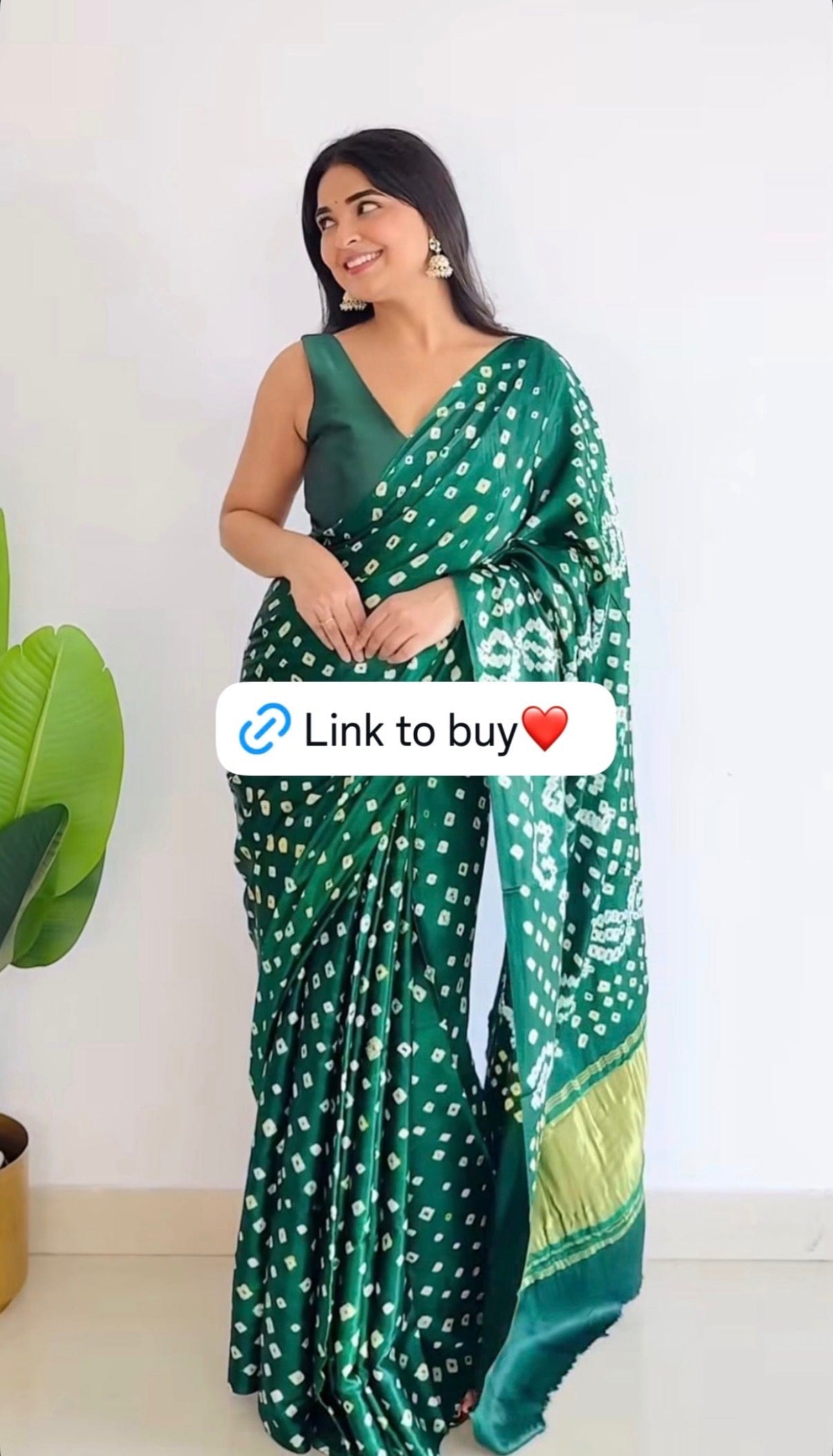 Nava - Bandhej Saree with Unstitched Blouse