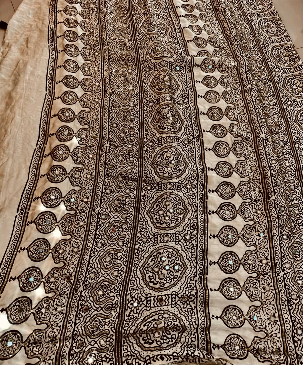 Vamika - Designer Ajrakh Handworked Saree