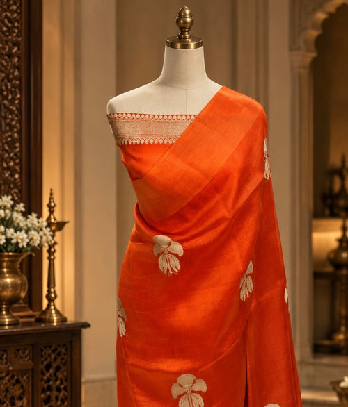 Devtha - Pure Banarasi Kadhua Kora Silk Saree