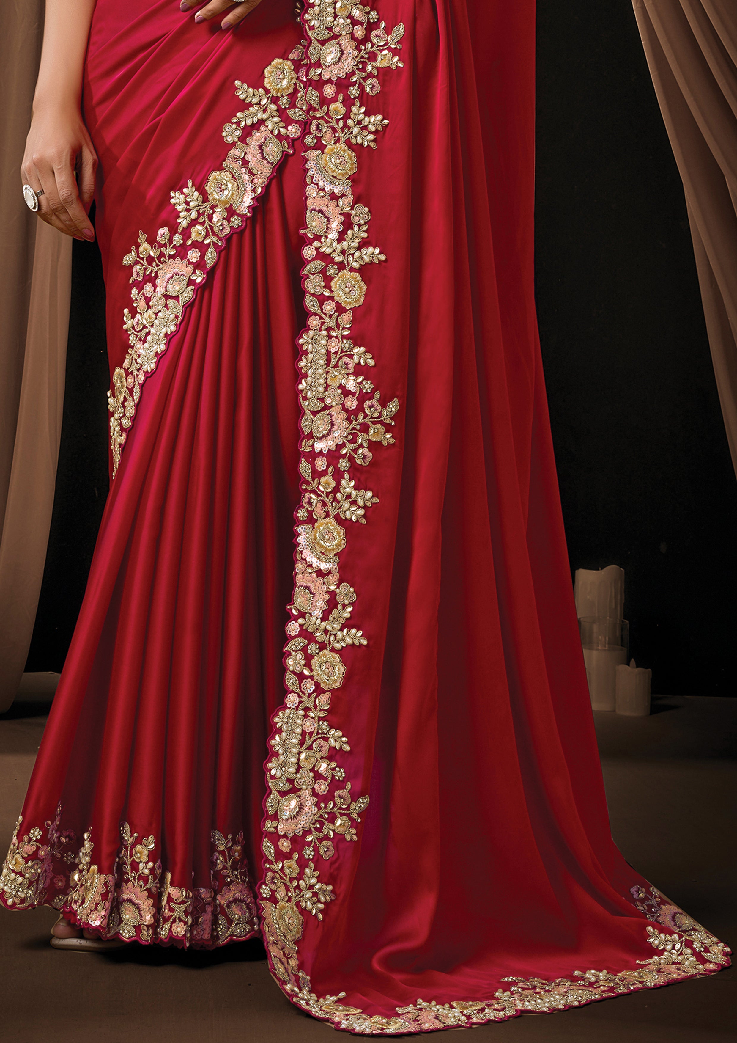 Natija - Designer Satin Saree