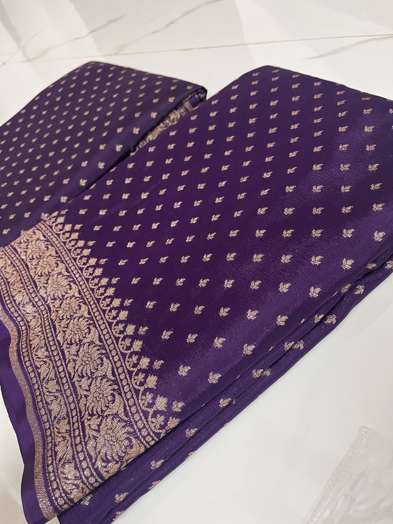 Shree-Pure Khaddi Crepe Chiffon Saree