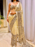Vamika | Designer Handcrafted Ajrakh Saree - Zari by Priyanka