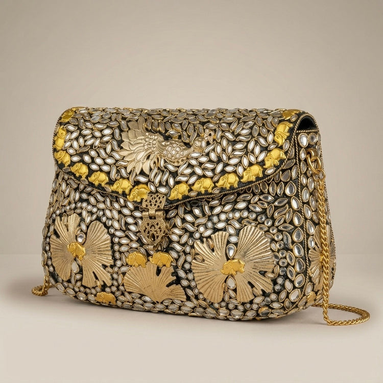 ZP22 - Hand Carved Gold Clutch