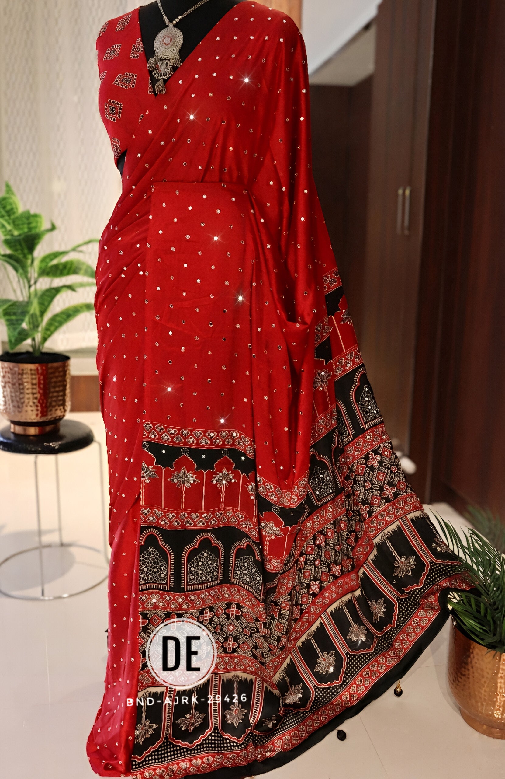 Nashna  - Pure Modal Ajrakh saree