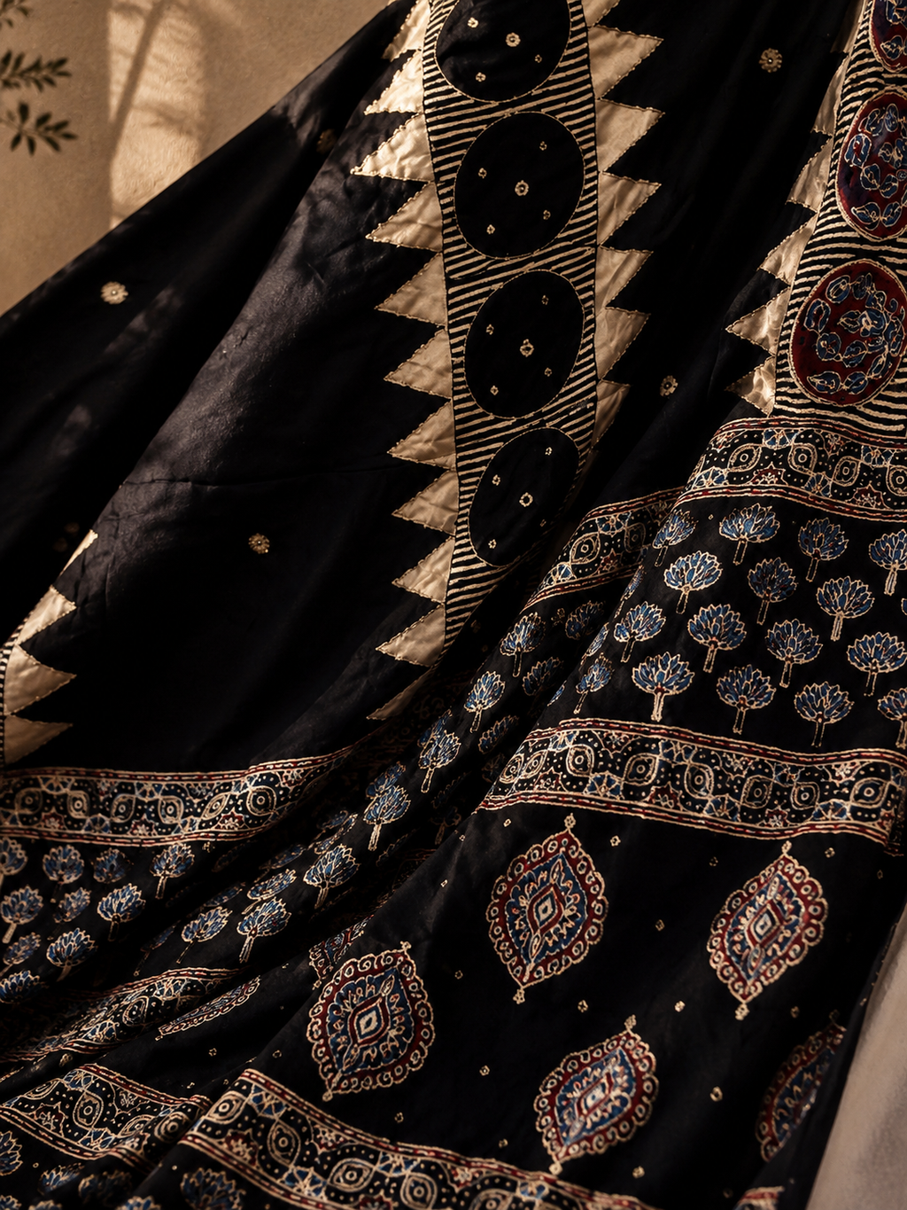 Kanak - Designer Ajrakh Handworked Saree