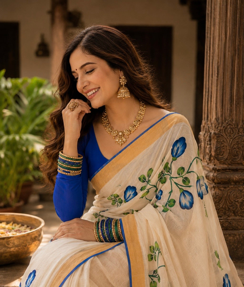 Menaka - Handwoven Handloom Soft Cotton Saree