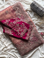 Raga - Tissue Silk Saree with Scallop sequins handwork