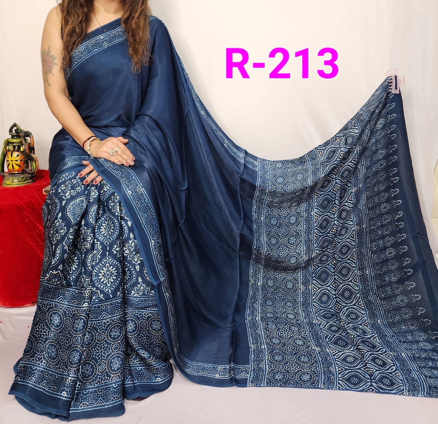Nimora  - Pure Modal Ajrakh saree