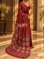 GULAM | Handcrafted Ajrakh Couture Saree with Heavy Handwork [Ready to Dispatch]
