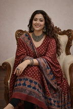 Taarika - Ajrakh Pure Modal Suit with handwork