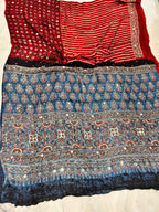 Anoor - Designer Ajrakh Handworked Saree