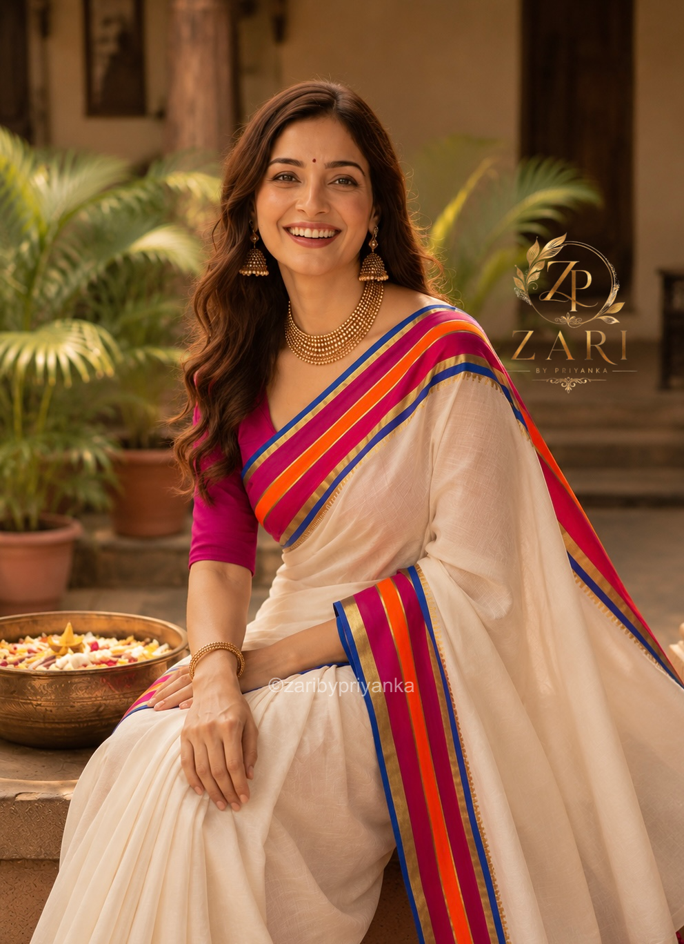 Shamili - 120 Mul Mul Handloom Cotton Saree