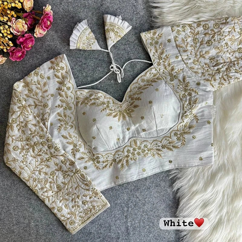 Lush - Silk Blouse with Heavy Zari Embroidery & Sequence Work