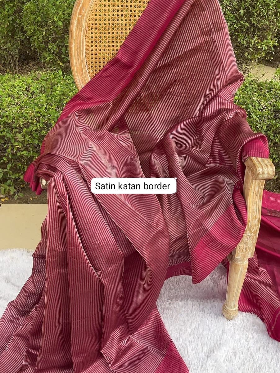 Sagarika - Pure Tissue Saree with Kataan Satin Border