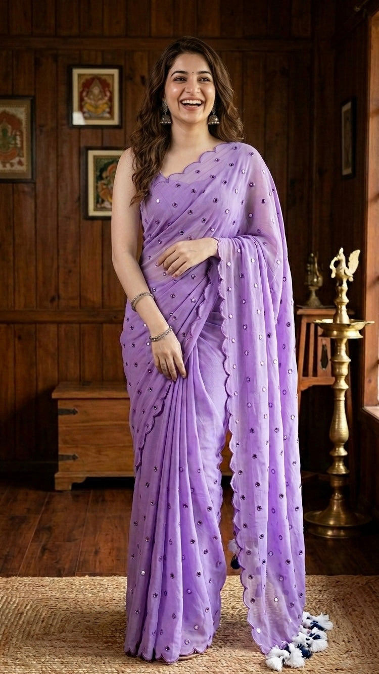 Manjari - Mul mul Cotton Saree