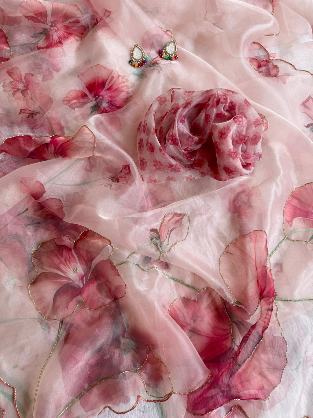 Naina - Soft Organza Saree with handwork