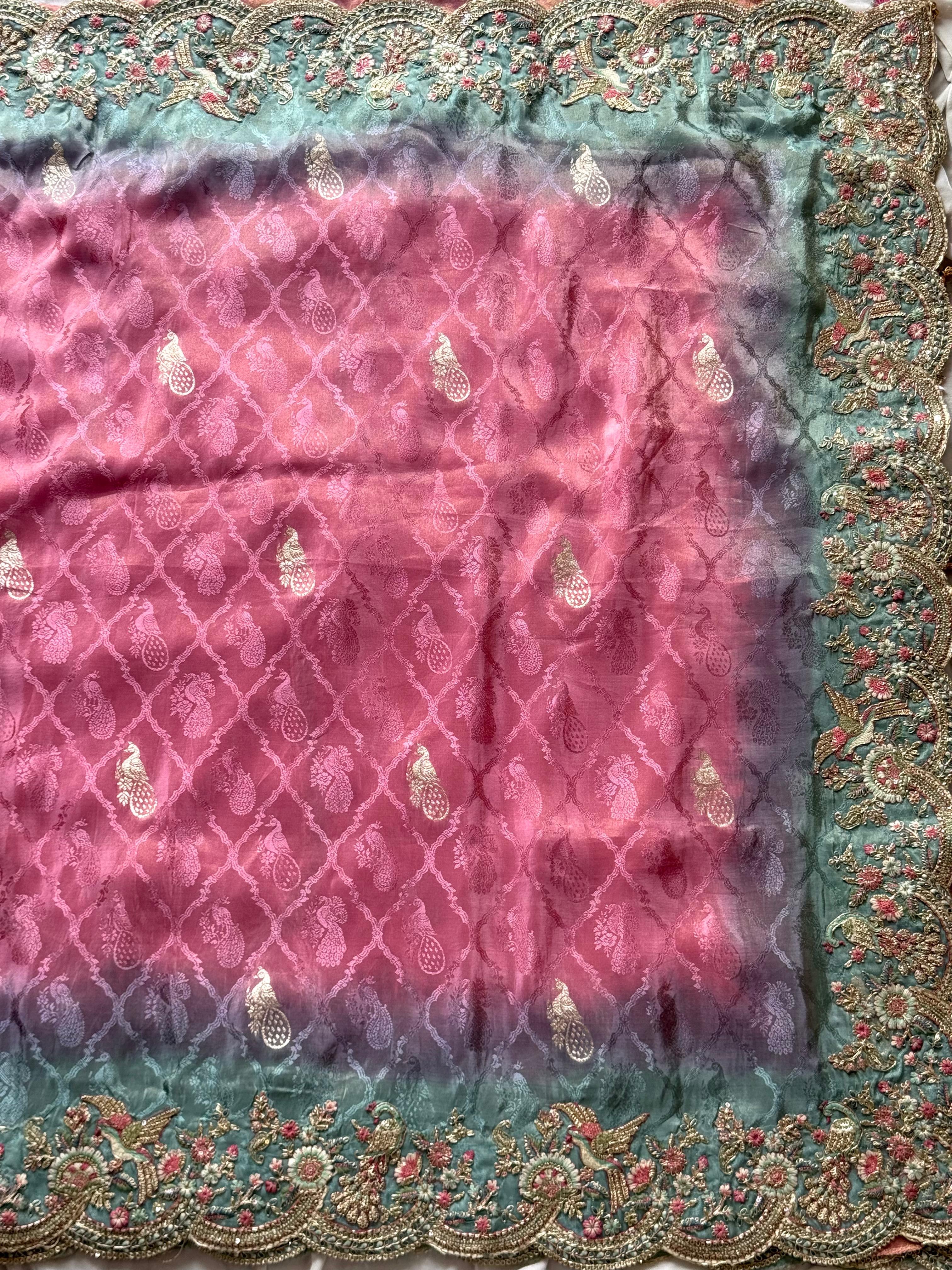 Rishma - Designer Cocktail Handwork Saree