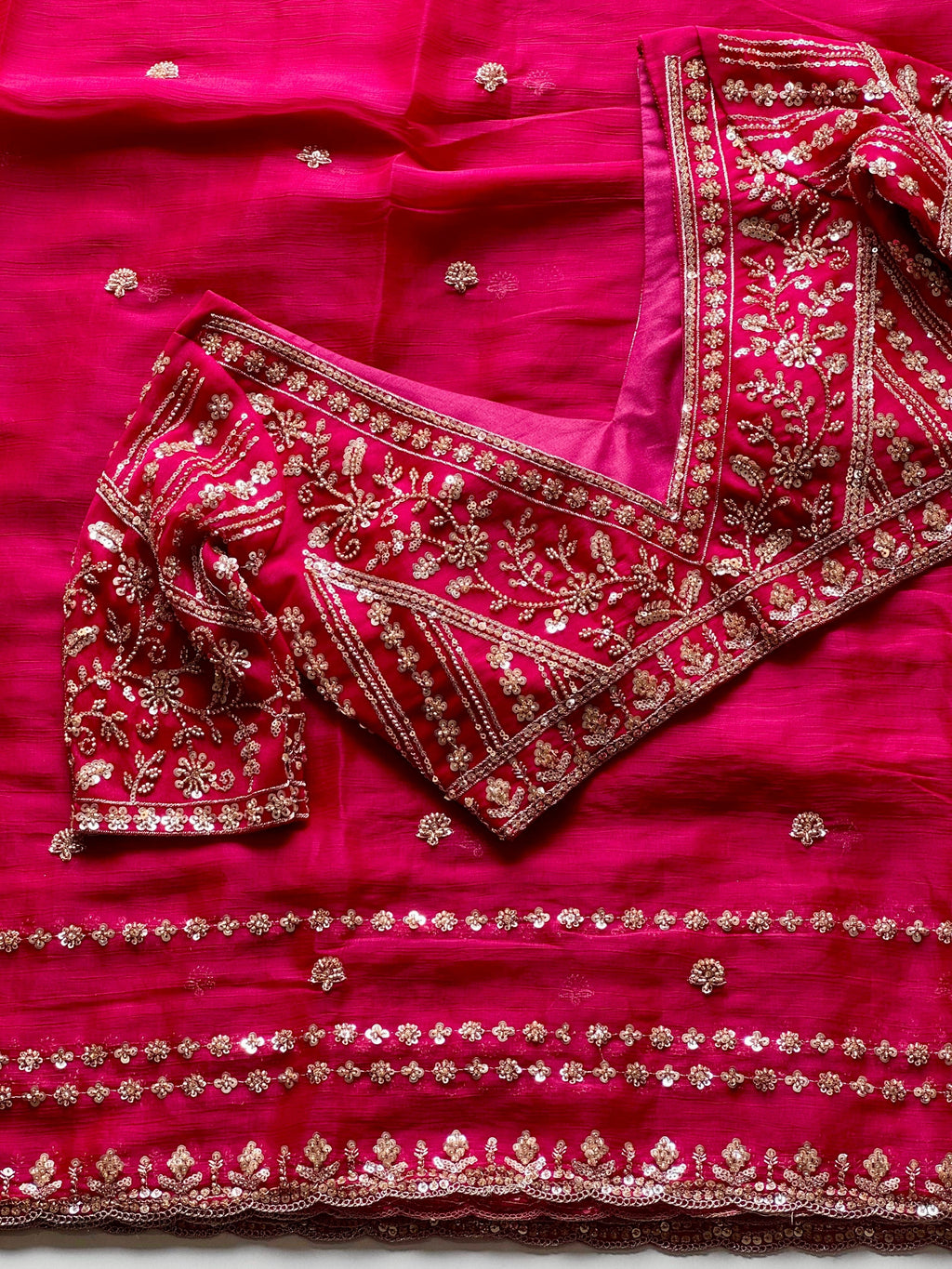 Nikkat - Fuchsia Tissue Silk Cocktail Saree