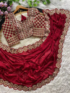 Sharvari - Designer Georgette Saree with Mirror work