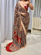 Zalak | Handcrafted Ajrakh Couture Saree