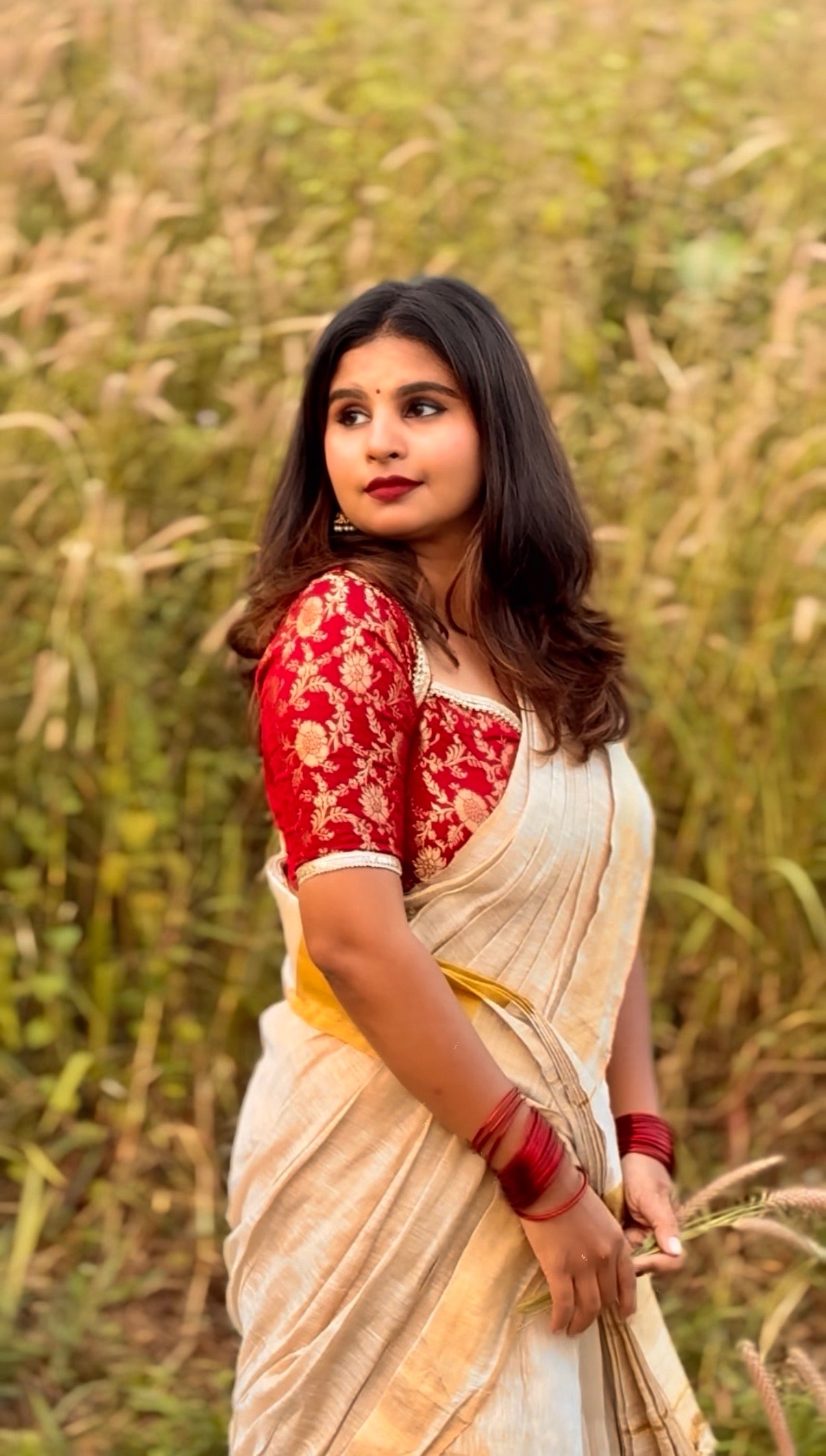 Posh - Gold Tissue Soft Linen Saree