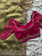 Mehak- Designer Tissue Crepe Saree