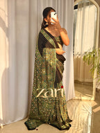 Tanara - Pure Modal Ajrakh Mirror saree [Ready to Dispatch]