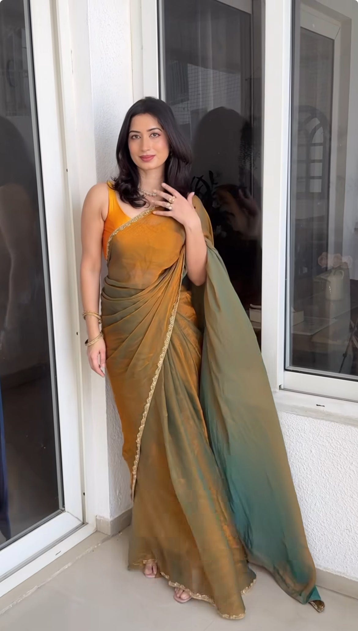 Madhuri - Flowy sheer Chiffon saree